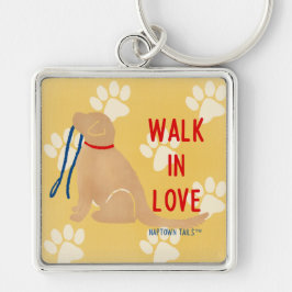 Loop in Liefde Gouden Retriever Hond Gele Sleutelh Sleutelhanger