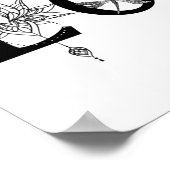 Loop in Liefde motivatie Lotus maan Zon libel Poster (Hoek)