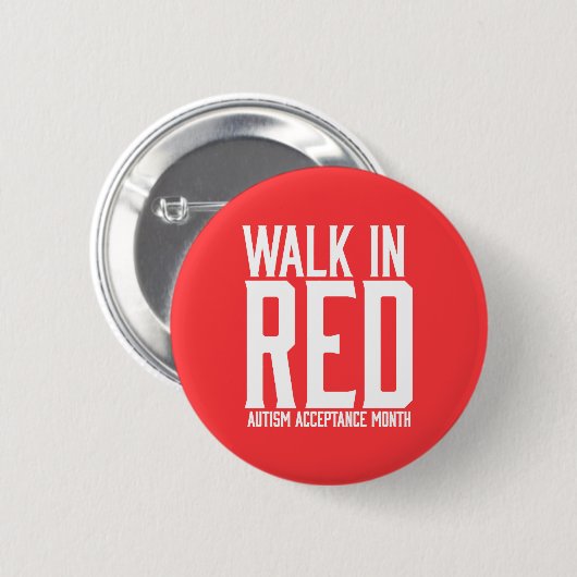 Loop in Red Autism Acceptance Button (Voorkant /achterkant)