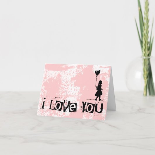 loop je hart : ik hou van je : feestdagen kaart (Voorkant)