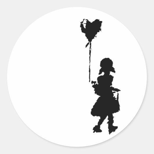 loop je hart ronde sticker (Voorkant)