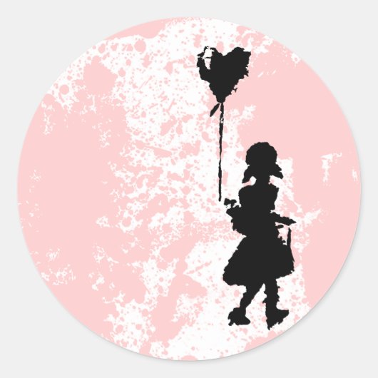 loop je hart ronde sticker (Voorkant)
