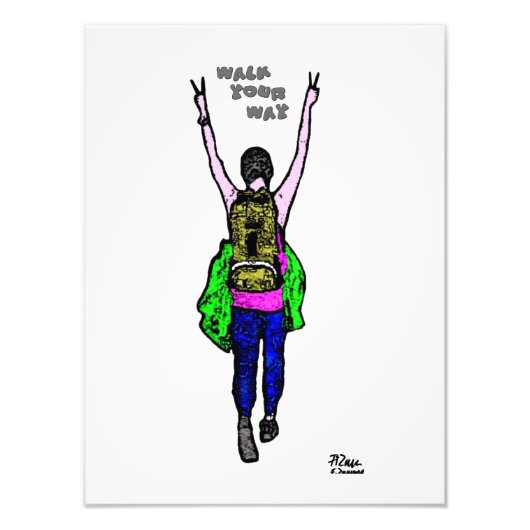 Loop je weg. foto afdruk (Voorkant)