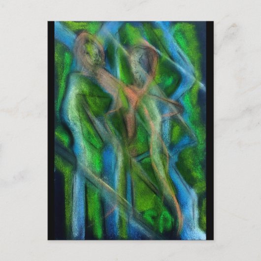 Loop langs de rivier briefkaart (Voorkant)