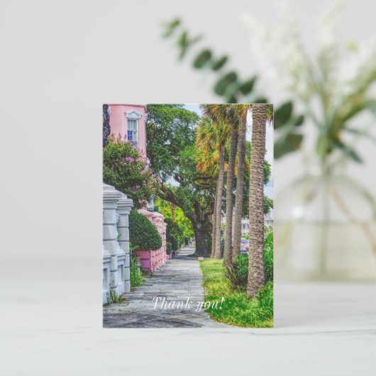 Loop langs Rainbow Row Dank je wel Briefkaart (Staand voorkant)