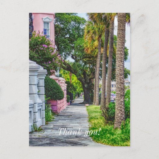 Loop langs Rainbow Row Dank u Briefkaart (Voorkant)