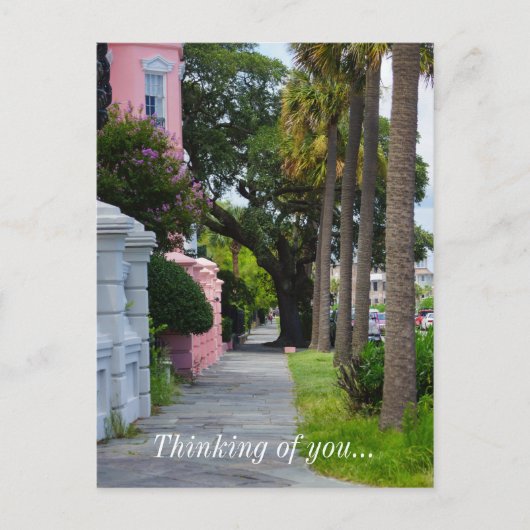 Loop langs Rainbow Row en denk aan je Briefkaart (Voorkant)