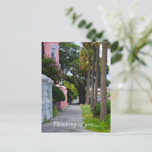 Loop langs Rainbow Row en denk aan je Briefkaart (Staand voorkant)