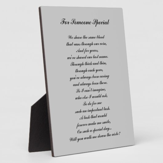 "Loop me naar de Aisle?" Plaque Fotoplaat (Zijkant)