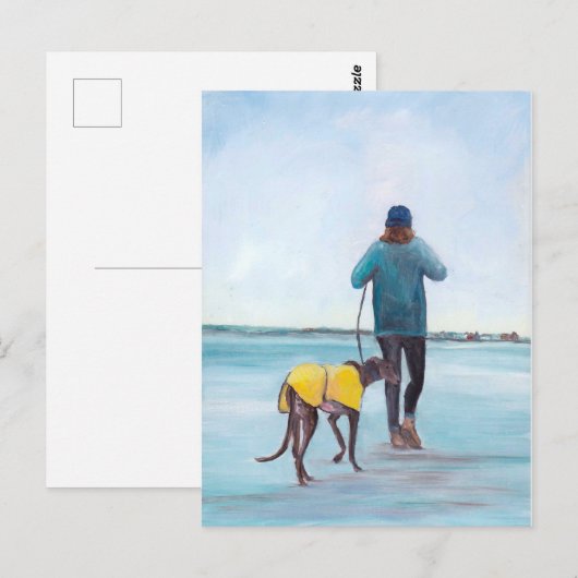 Loop mee met mijn Briefkaart voor de Greyhound Dog (Voorkant / Achterkant)