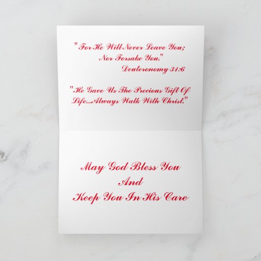 Loop met Christ Wenskaarten Kaart (Binnen)