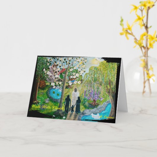 Loop met Christ Wenskaarten Kaart (Gele Bloem)