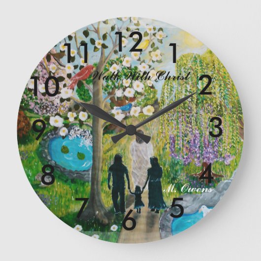 Loop met Christus klok met cijfers (Voorkant)