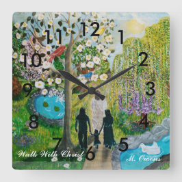 Loop met Christus klok met cijfers