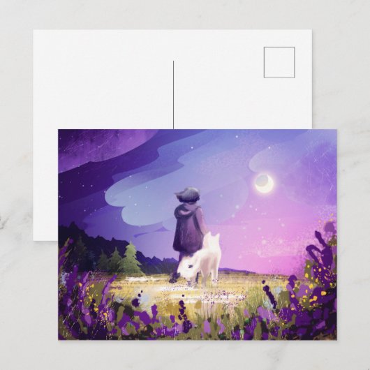 Loop met een vriend briefkaart (Voorkant / Achterkant)