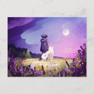 Loop met een vriend briefkaart