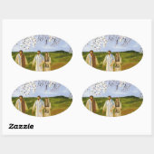 Loop met Jezus Ovale Sticker (Vel)