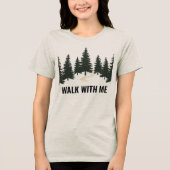 Loop Met Mij Dennenbos Bomen Natuur Tri-Blend Shirt (Voorkant)