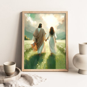 Loop Met Mij Jezus _ Christelijke Muurkunst _ Jezu Poster