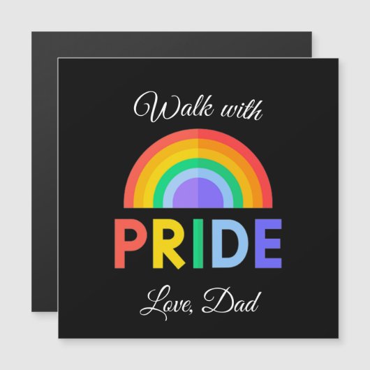 'Loop met trots' Liefde, pap | Magneet (Voorkant / Achterkant)