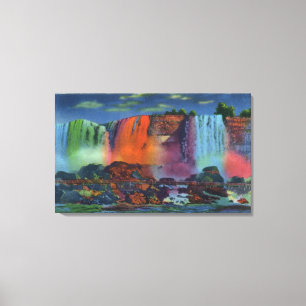 Loop naar de grot van de winden bij nacht canvas afdruk