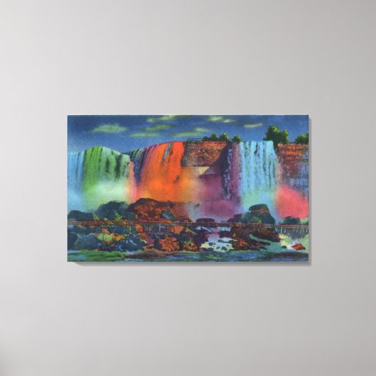 Loop naar de grot van de winden bij nacht canvas afdruk (Voorkant)