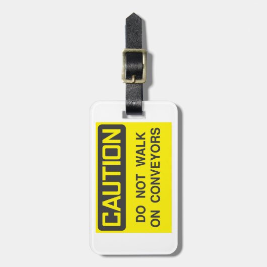 Loop niet op transportbanden teken bagagelabel (Voorkant verticaal)