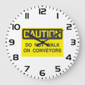 Loop niet op transportbanden teken grote klok (Voorkant)