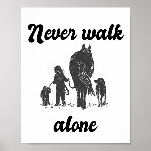 Loop nooit alleen Farmer Dierenvriend Poster (Voorkant)