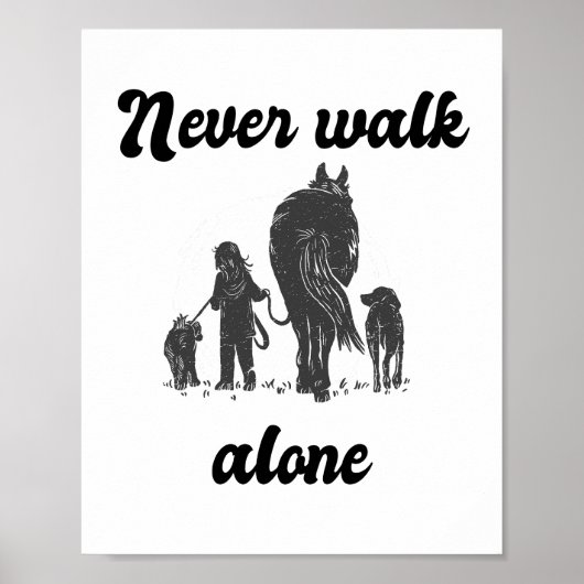 Loop nooit alleen Farmer Dierenvriend Poster (Voorkant)