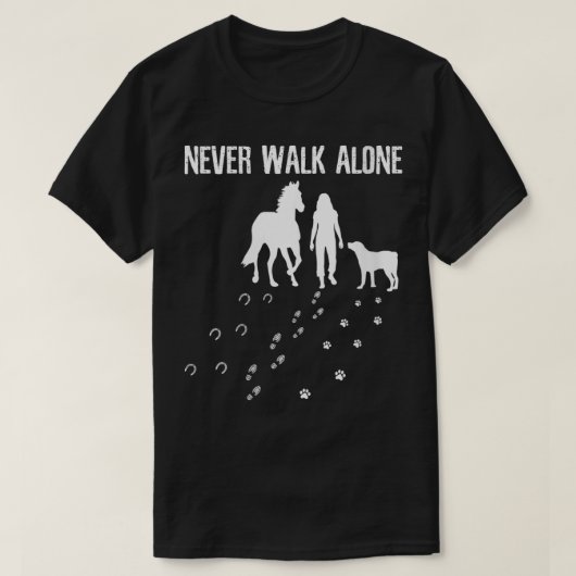 Loop nooit alleen Haarpaarden VN T-shirt (Design voorkant)