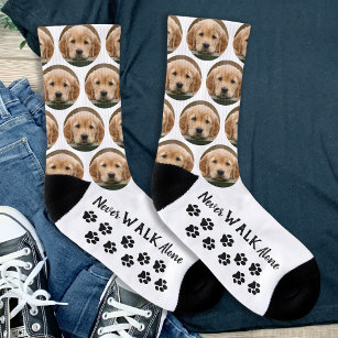 Loop nooit alleen Paw Prints Leuke Pet Dog Foto Sokken