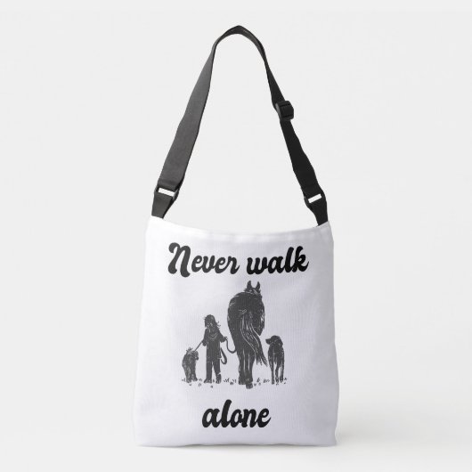 Loop nooit alleen - Russisch Dierenvriend Crossbody Tas (Voorkant)