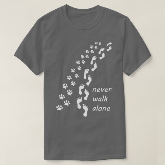 Loop nooit alleen t-shirt (Design voorkant)