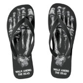Loop onder de dode skeletbotten gothic teenslippers (Voetbed)