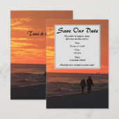 Loop op de Beach sparen de Datum Save The Date (Voorkant / Achterkant)