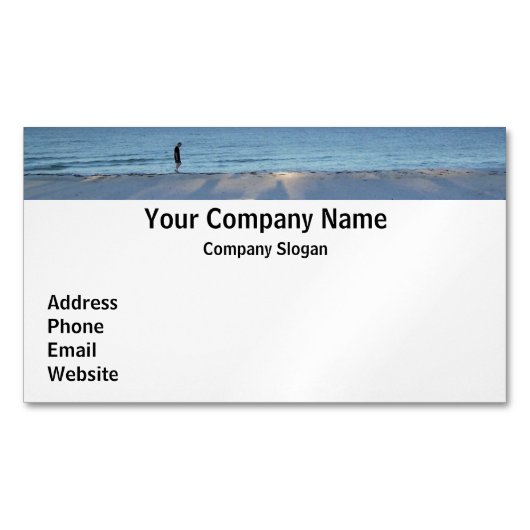 Loop op het strand Magnetic Visitekaartje #12 Magnetisch Visitekaartje (Voorkant)