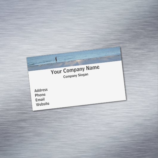 Loop op het strand Magnetic Visitekaartje #12 Magnetisch Visitekaartje (Voorbeeld)