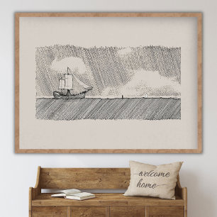 Loop op het water (Pieter en Jezus), !, Jezus Kuns Poster