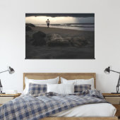 Loop op op het strand canvas afdruk (Insitu (Slaapkamer))