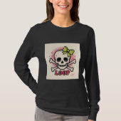 Loop Schedel Boog Cute Lange Mouwen T-shirt (Voorkant)