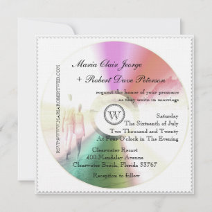 Loop unieke moderne CD-Stamp Wedding Invitae Kaart