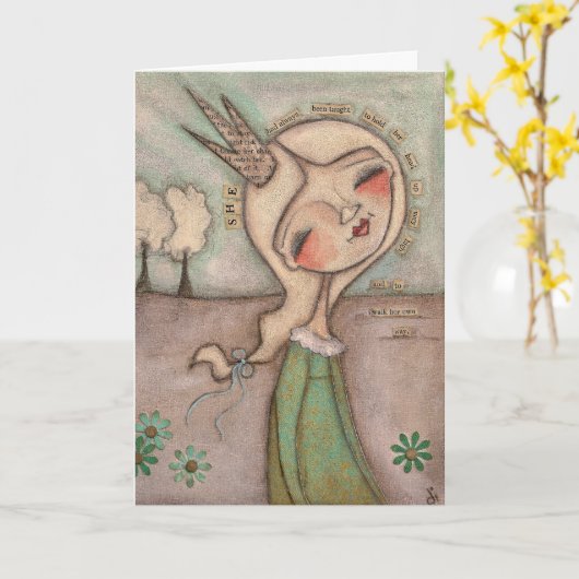 Loop Uw Eigen Manier - Wenskaart Kaart (Gele Bloem)