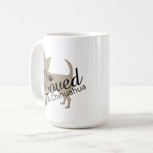 Loop van een Mok van Chihuahua Coffee (Voorkant links)