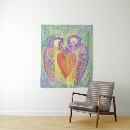 Loop van Kind Guardian Angel Tapestry Wall Art Dec Wandkleed (In situ)
