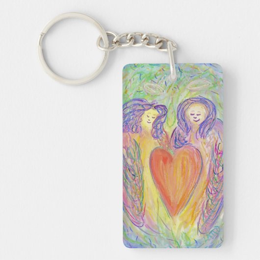 Loop van Kindness Guardian Angel Custom Art Sleute Sleutelhanger (Voorkant)