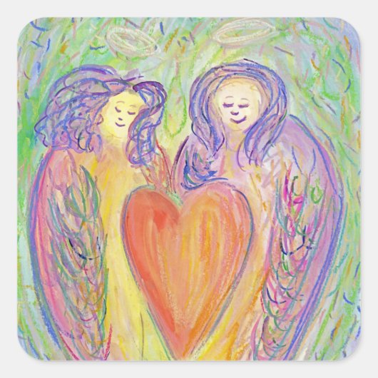 Loop van Kindness Guardian Angels Art Decal Sticke Vierkante Sticker (Voorkant)