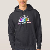 Loop voor de wereld met liefde in de baai hoodie (Voorkant)