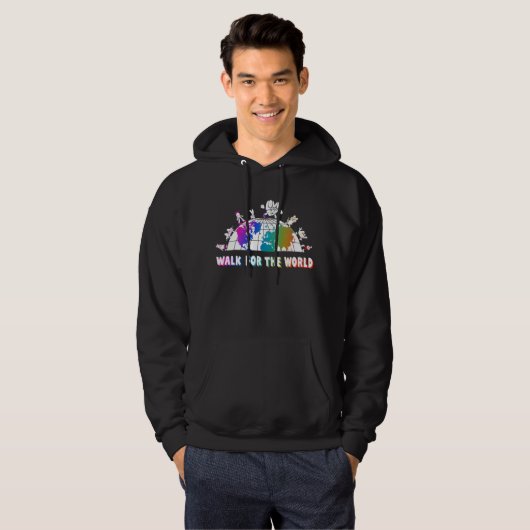 Loop voor de wereld met liefde in de baai hoodie (Voorkant volledig)