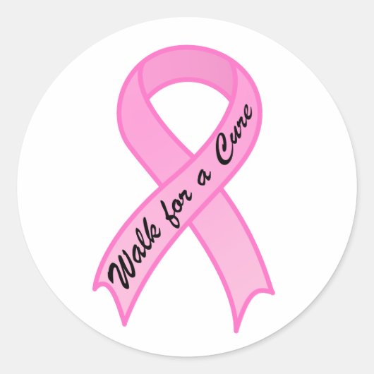 Loop voor een Cure Pink Ribbon Sticker (Voorkant)
